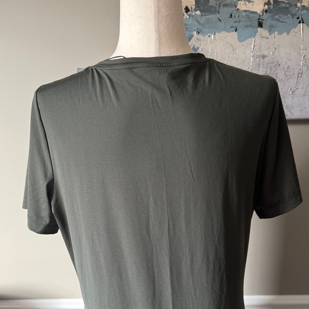 Theory Elegant Olive Green Dress Size L - Picture 6 of 13